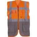 Chaleco alta visibilidad reflectante con bolsillos Hi Vis Orange / Grey L