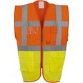 Chaleco alta visibilidad reflectante con bolsillos Hi Vis Orange / Hi Vis Yellow 3XL