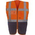 Chaleco alta visibilidad reflectante con bolsillos Hi Vis Orange / Navy S