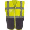 Chaleco alta visibilidad reflectante con bolsillos Hi Vis Yellow / Navy S