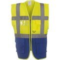 Chaleco alta visibilidad reflectante con bolsillos Hi Vis Yellow / Royal Blue 5XL