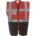 Chaleco alta visibilidad reflectante con bolsillos Red / Black 3XL