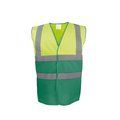 Chaleco bicolor en contraste Hi Vis Yellow / Paramedic Green XXL