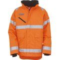 Chaqueta alta visibilidad impermeable con capucha Hi Vis Orange XXL