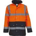 Chaqueta alta visibilidad impermeable Hi Vis Orange / Navy M