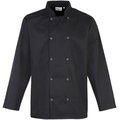 Chaqueta de chef con botones a presión Negro L