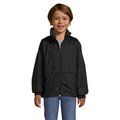 Chaqueta Cortavientos Niño Impermeable con Capucha Negro XL