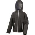 Chaqueta Softshell con capucha para niños Black / Grey 7/8 ans