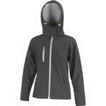 Chaqueta Softshell mujer con capucha Black / Grey XL