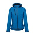 Chaqueta Softshell Mujer Capucha Extraíble Azul petróleo XL