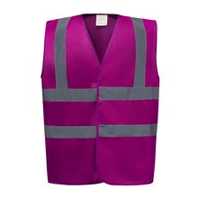 Chaleco alta visibilidad poliéster Velcro Rosa L