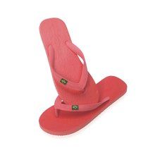 Chanclas de colores con banderita brasileña Rojo Mujer