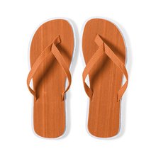 Chanclas con gruesa suela bicolor Naranja Mujer