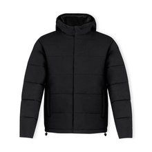 Chaqueta Acolchada con Capucha Fija Negro XXL