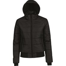 Chaqueta acolchada con capucha mujer Negro XXL