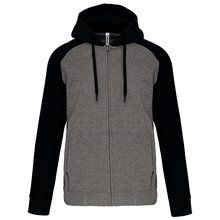 Chaqueta Bicolor con Cremallera y Capucha Grey Heather / Black XS