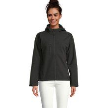 Chaqueta mujer impermeable con capucha Negro/ Negro Opaco L