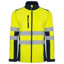 Chaqueta Softshell Alta Visibilidad Cuello Alto MARINO/AMARILLO FLUOR L