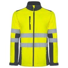 Chaqueta Softshell Alta Visibilidad Cuello Alto PLOMO/AMARILLO FLUOR 3XL