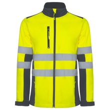 Chaqueta Softshell Alta Visibilidad Cuello Alto PLOMO/AMARILLO FLUOR S