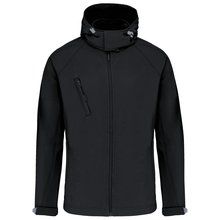 Chaqueta softshell con capucha extraíble Black S