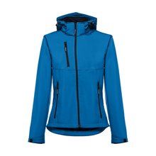 Chaqueta Softshell Mujer Capucha Extraíble Azul petróleo L