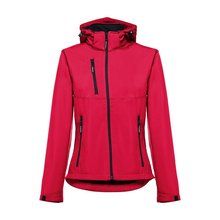 Chaqueta Softshell Mujer Capucha Extraíble Rojo M