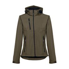 Chaqueta Softshell Mujer Capucha Extraíble Verde militar S