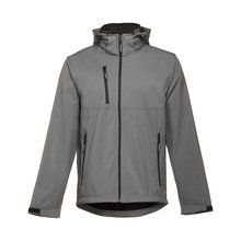 Chaqueta Softshell Unisex Capucha Extraíble Gris XL