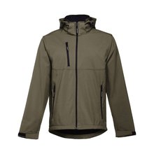 Chaqueta Softshell Unisex Capucha Extraíble Verde militar M