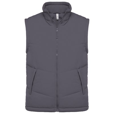 Chaleco acolchado unisex con forro polar Gris L