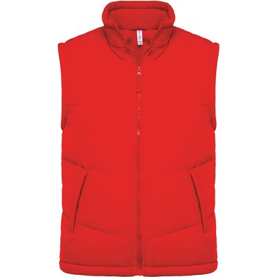 Chaleco acolchado unisex con forro polar Rojo S