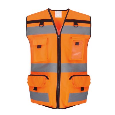 Chaleco alta visibilidad con bolsillos Hi Vis Orange L