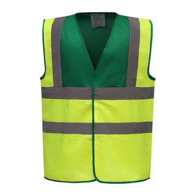 Chaleco alta visibilidad poliéster Velcro Paramedic Green / Hi Vis Yellow L