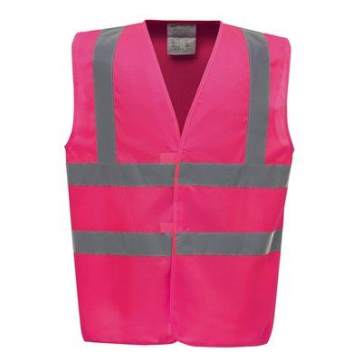 Chaleco alta visibilidad poliéster Velcro Pink XL