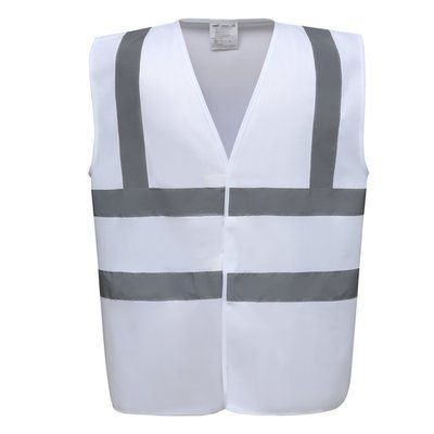 Chaleco alta visibilidad poliéster Velcro White 3XL