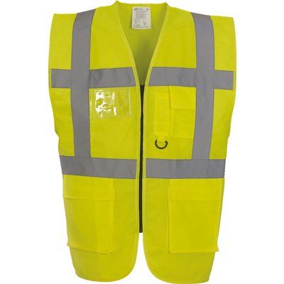 Chaleco alta visibilidad reflectante con bolsillos Hi Vis Yellow 4XL