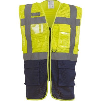 Chaleco alta visibilidad ropa laboral Hi Vis Yellow / Navy XL