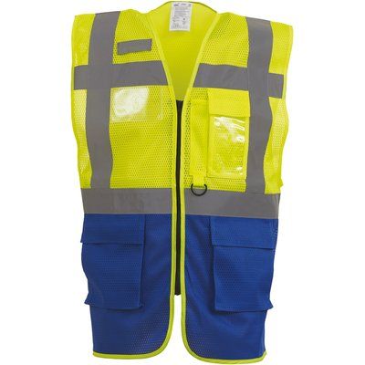 Chaleco alta visibilidad ropa laboral Hi Vis Yellow / Royal Blue 3XL