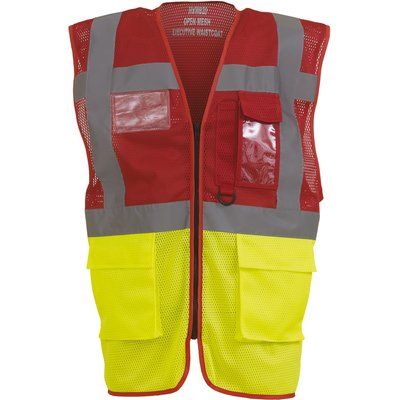 Chaleco alta visibilidad ropa laboral Red / Hi Vis Yellow S