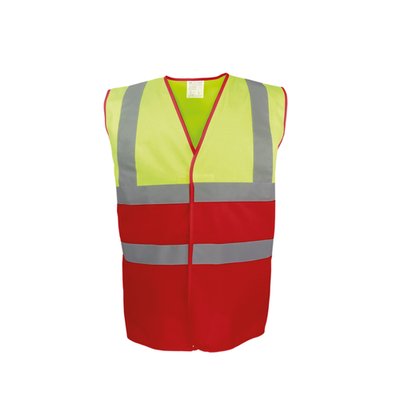 Chaleco bicolor en contraste Hi Vis Yellow / Red XXL