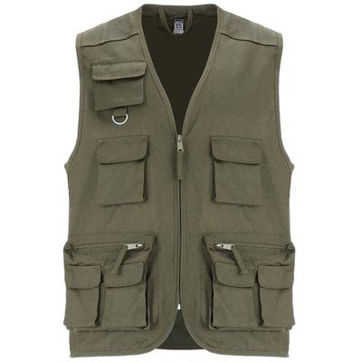 Chaleco de Trabajo con Cremallera Verde militar 2XL