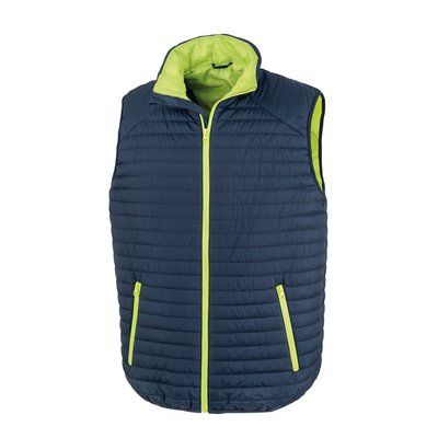 Chaleco eco con bolsillos laterales Navy / Lime L