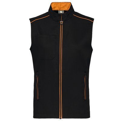 Chaleco hombre con bolsillos Black / Orange XL