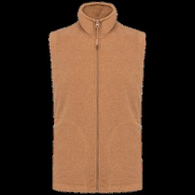 Chaleco micropolar hombre cremallera y bolsillos Camel Heather S