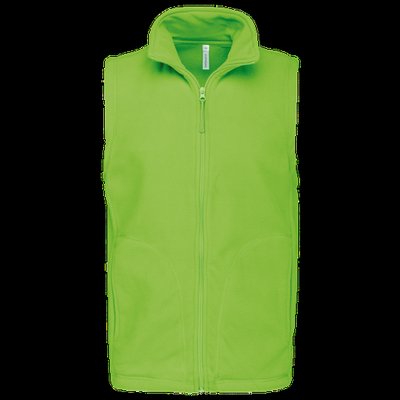 Chaleco micropolar hombre cremallera y bolsillos Lime L