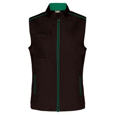 Chaleco mujer con bolsillos Black / Kelly Green XL