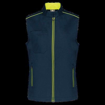 Chaleco mujer con bolsillos Navy / Fluorescent Yellow 3XL