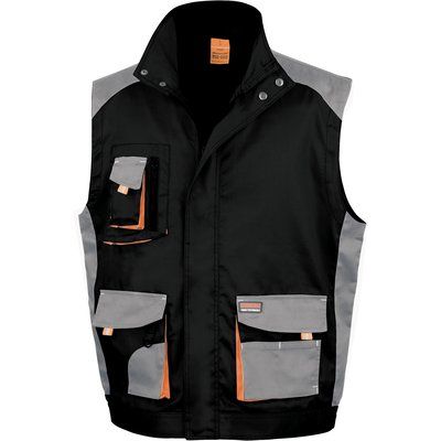 Chaleco multibolsillos con cuello alto y cremallera Black / Grey / Orange 58 UK