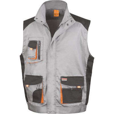 Chaleco multibolsillos con cuello alto y cremallera Grey / Black / Orange 38 UK